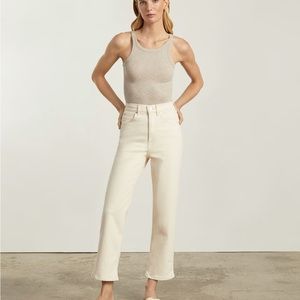 Everlane Way High Jeans in Ecru, Size 31